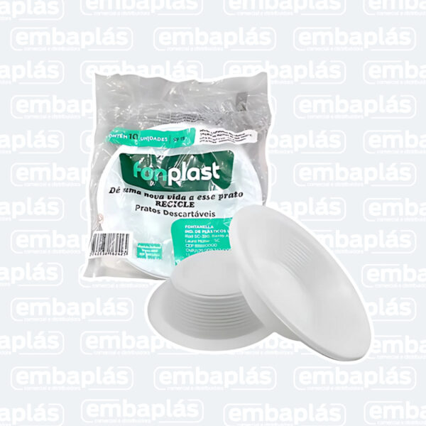 Prato Plástico Fundo 15cm 10 Un - FONPLAST