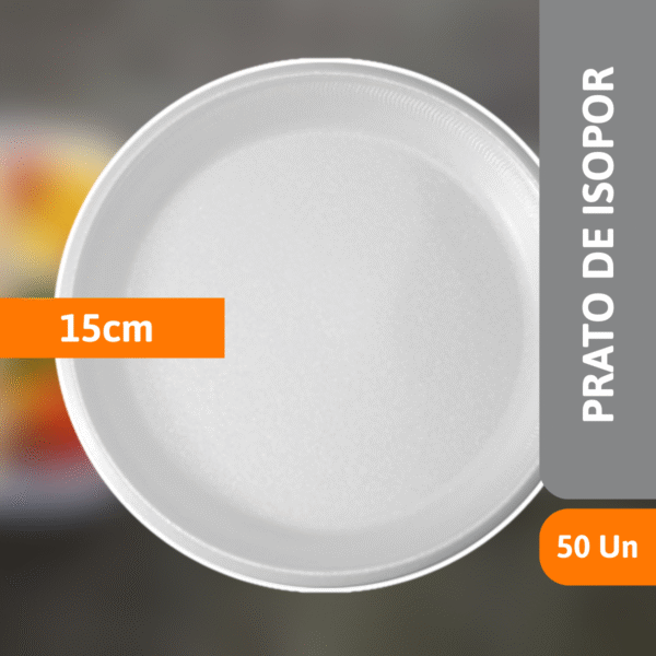 Prato De Isopor 15cm Com 50 Un - MEIWA - Imagem 2