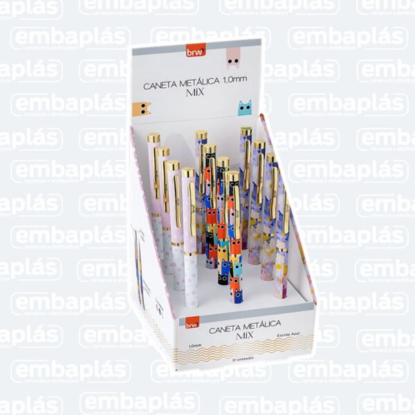 Caneta Esferográfica Metálica 1.0mm Mix - BRW