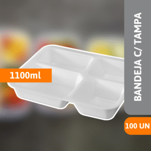 Bandeja de Isopor C/ Tampa MO100-4 100 Un - MEIWA
