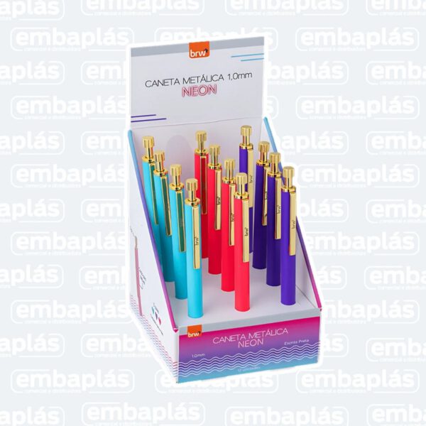 Caneta Esferográfica Metálica 1.0mm Neon - BRW