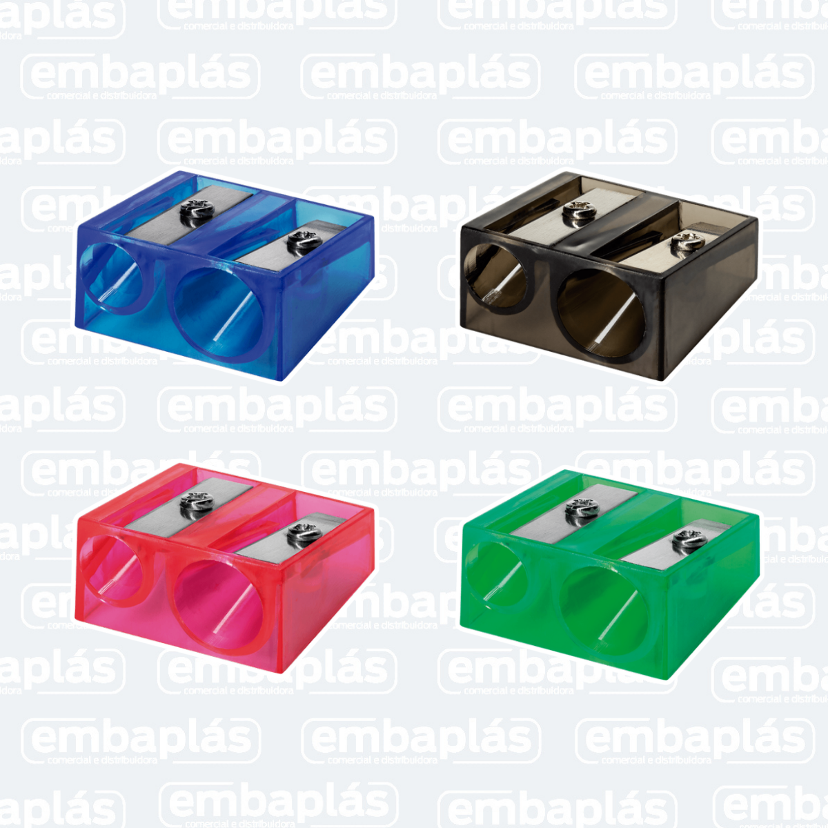 Apontador Plástico Retangular Duplo - BRW