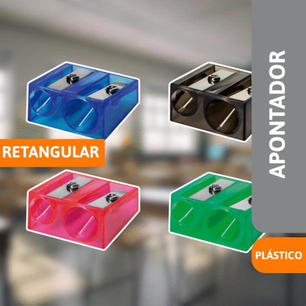 Apontador Plástico Retangular Duplo - BRW - Imagem 2