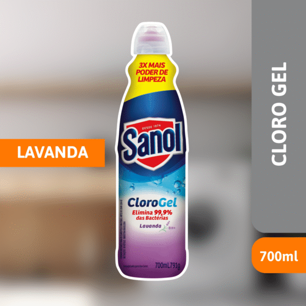 Cloro Gel Lavanda 700ml - SANOL - Imagem 2