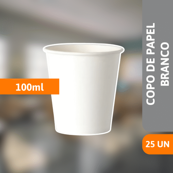 Copo De Papel Branco 100ml Com 25 Un - SCRITY - Imagem 2