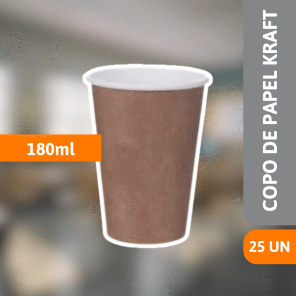 Copo De Papel Kraft 180ml Com 25 Un - SCRITY - Imagem 2