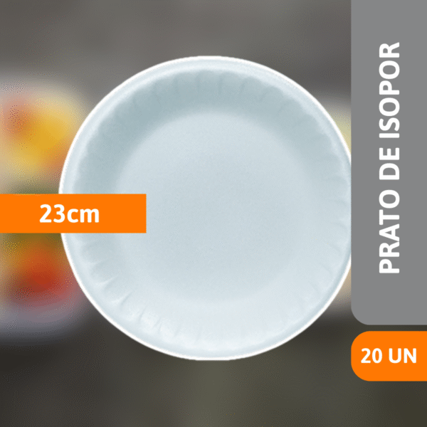 Prato De Isopor 23cm Com 20 Un - SUPUMAPAC - Imagem 2