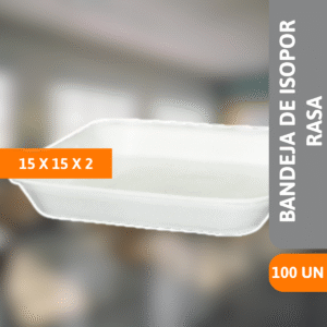 Bandeja De Isopor FR01 Rasa 15x15x2cm 100 Un - SPUMAPAC
