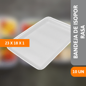 Bandeja De Isopor FR03 Rasa 23x18x1cm 10 Un - SPUMAPAC