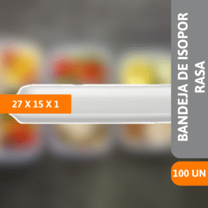 Bandeja De Isopor FR04 Rasa 27x15x1cm 100 Un - SPUMAPAC