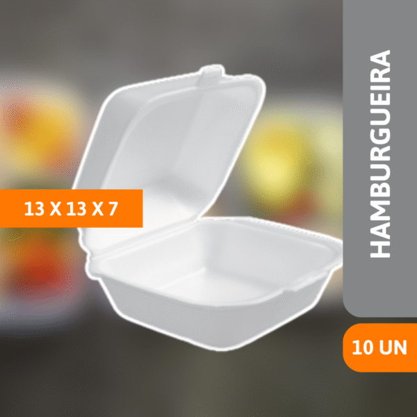 Hamburgueira HF01 13x13x7cm 10 Un -SPUMAPAC - Imagem 2