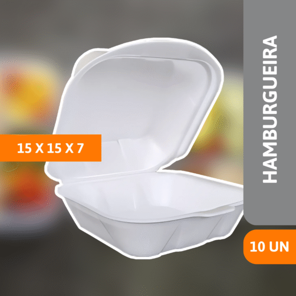 Hamburgueira HF02 15x15x7cm 10 Un -SPUMAPAC - Imagem 2