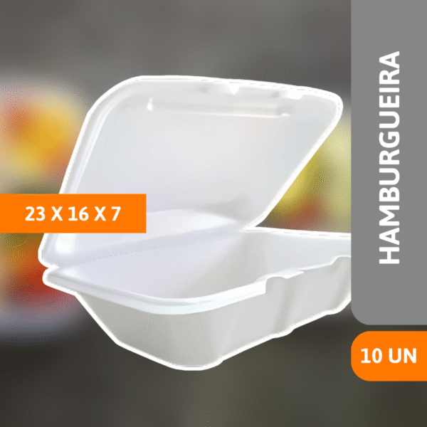 Hamburgueira HF101 23x16x7cm 10 Un -SPUMAPAC - Imagem 2
