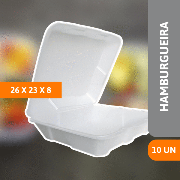 Hamburgueira HF102 26x23x8cm 10 Un -SPUMAPAC - Imagem 2