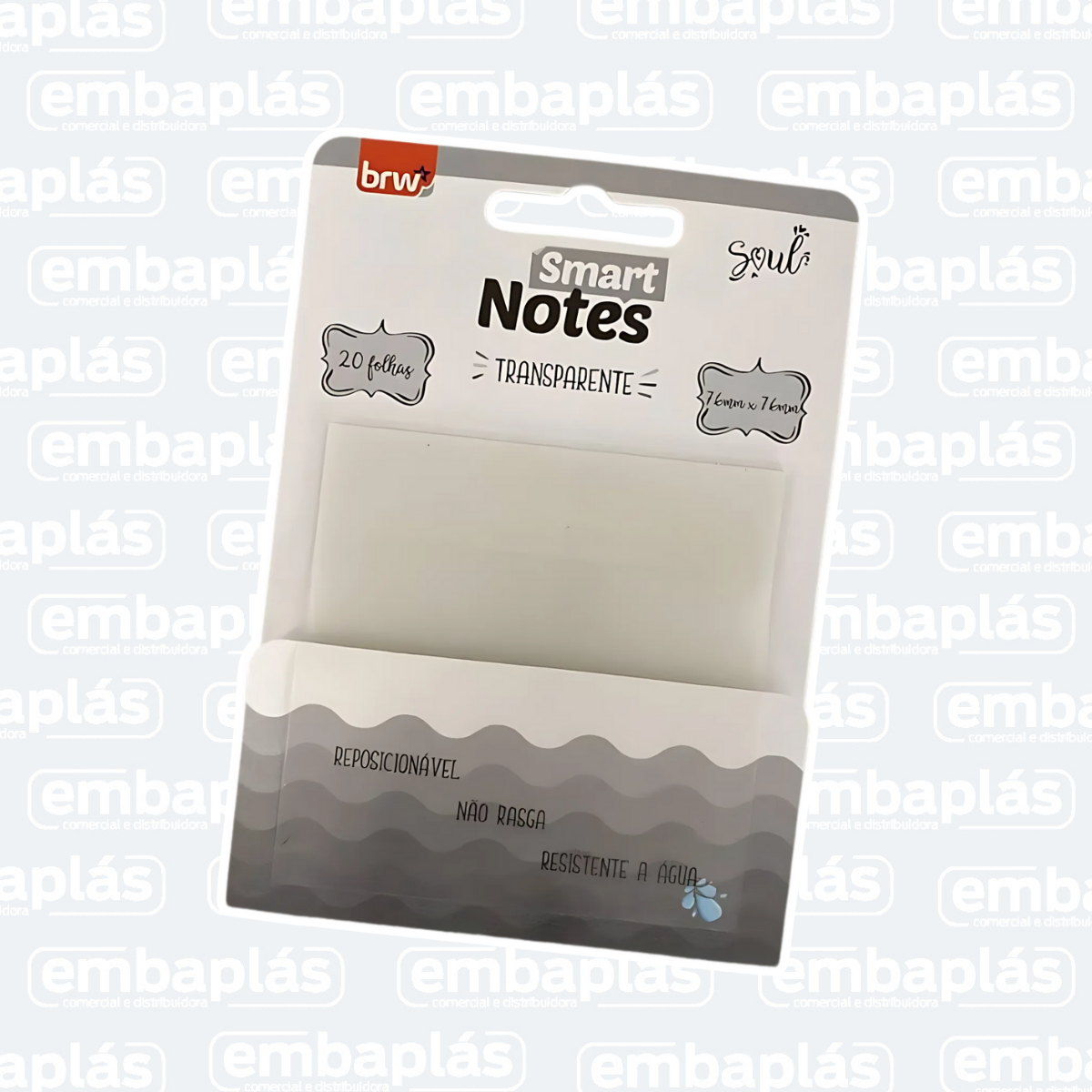 Bloco Smart Notes 76x76mm Transparente - BRW