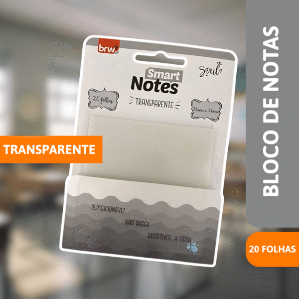 Bloco Smart Notes 76x76mm Transparente - BRW - Imagem 2