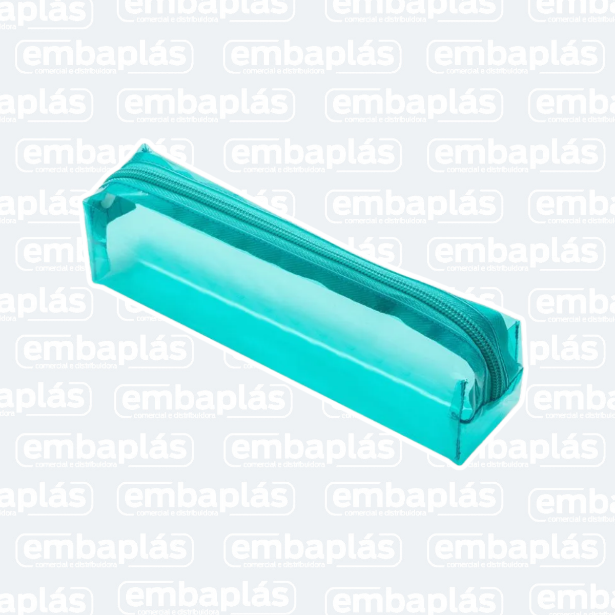 Estojo Transparente Quadrado Verde Água - BRW