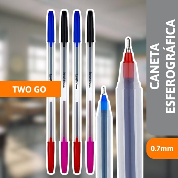 Caneta Esferográfica 0,7mm Two Go - BRW - Imagem 2