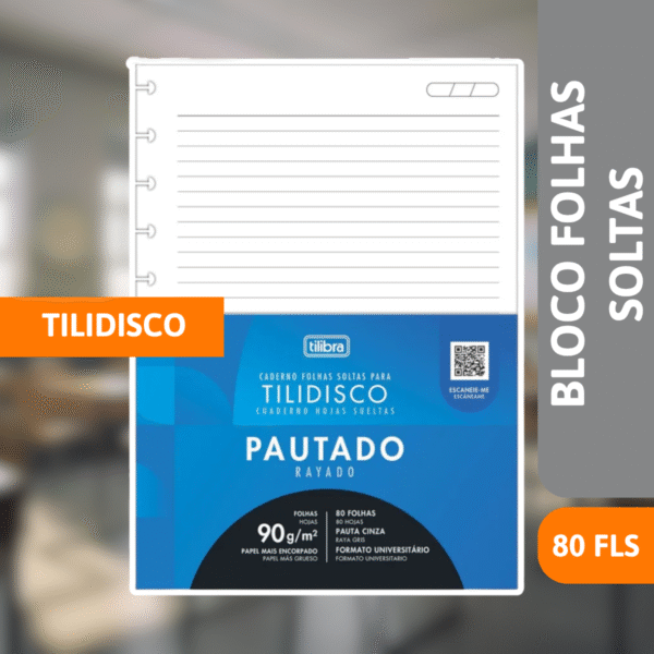 Bloco Folhas Soltas P/ Tilidisco 80 FLS - Tilibra - Imagem 2