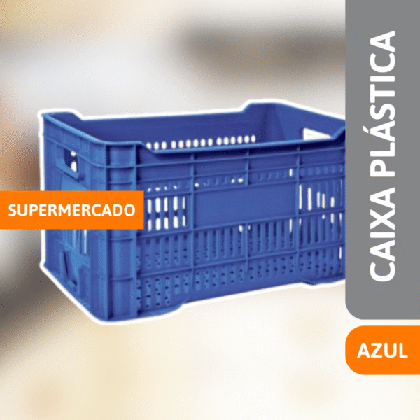 Caixa Plástica Supermercado Azul - ARQPLAST - Imagem 2