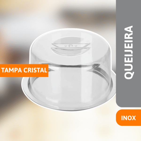 Queijeira Aço Inox Tampa Em Ps Cristal - VIEL - Imagem 2