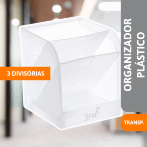 Organizador Plástico Vertical 3 Div. transp. brw