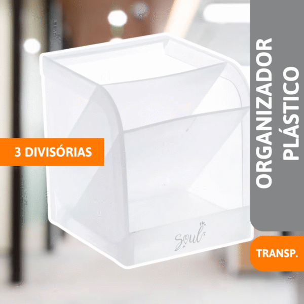 Organizador Plástico Vertical 3 Div. transp. brw - Imagem 2