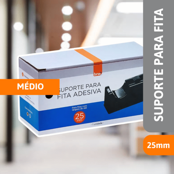 Suporte Para Fita Adesiva Médio Preto - BRW - Imagem 2