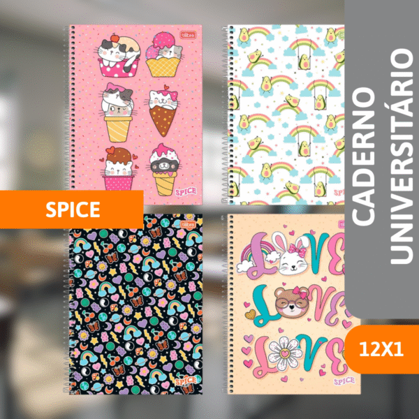 Caderno Universitário Capa Dura 12x1 192 Fls Spice Fem - TILIBRA - Imagem 2