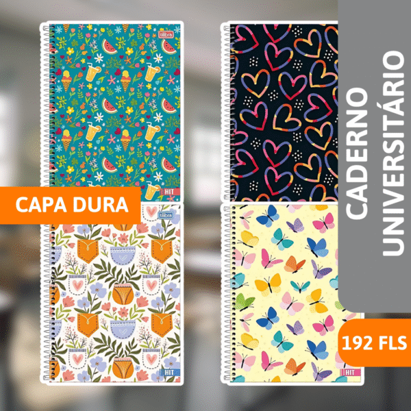 Caderno Univ. Capa Dura 12x1 192 Fls Hit Feminino - TILIBRA - Imagem 2