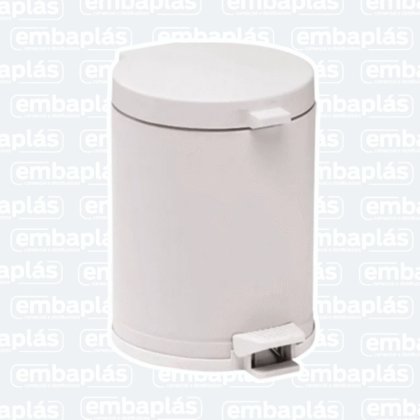 Lixeira C/ Pedal E Recipiente Plástico 15 Litros Branca - VIEL