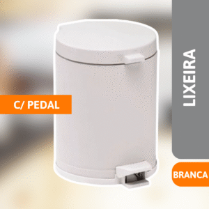 Lixeira C/ Pedal E Recipiente Plástico 15 Litros Branca - VIEL