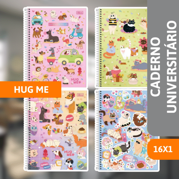 Caderno Universitário Capa Dura 16x1 256Fls Hug Me - TILIBRA - Imagem 2