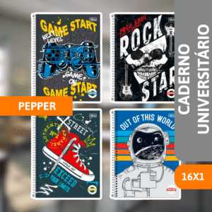 Caderno Universitário Capa Dura 16x1 256Fls Pepper - TILIBRA