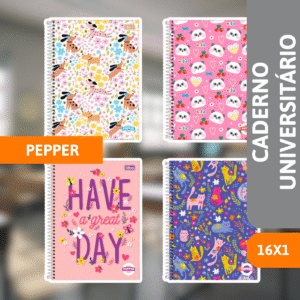 Caderno Universitário Capa Dura 16x1 256Fls Pepper Fem - TILIBRA