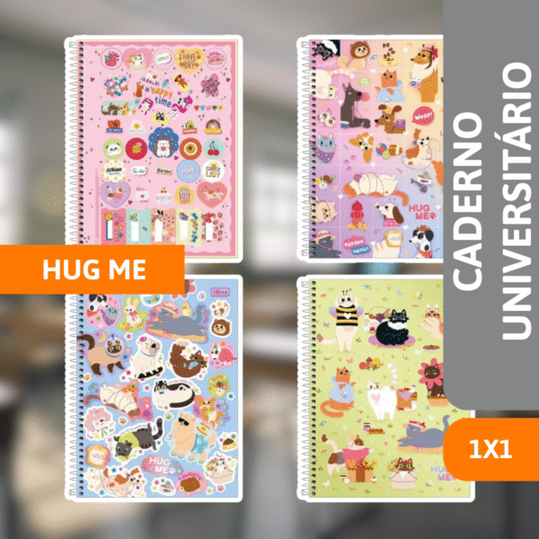Caderno Universitário Capa Dura 1x1 80Fls Hug Me - TILIBRA - Imagem 2