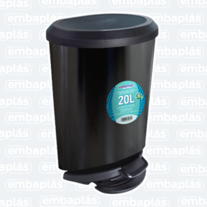 Lixeira C/ Pedal 20 Litros Preta - ARQPLAST