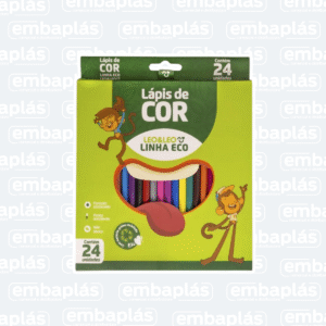 Lápis De Cor C/ 24 Cores Resina Sextavado Eco - LEONORA