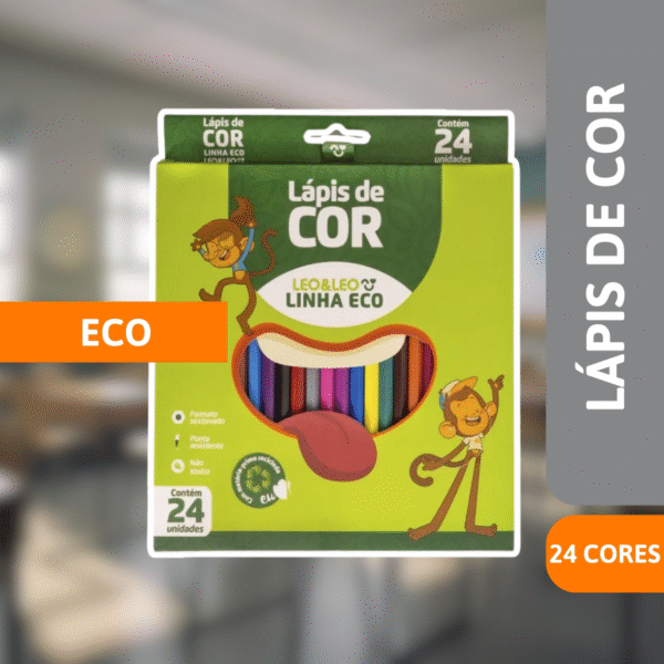 Lápis De Cor C/ 24 Cores Resina Sextavado Eco - LEONORA - Imagem 2