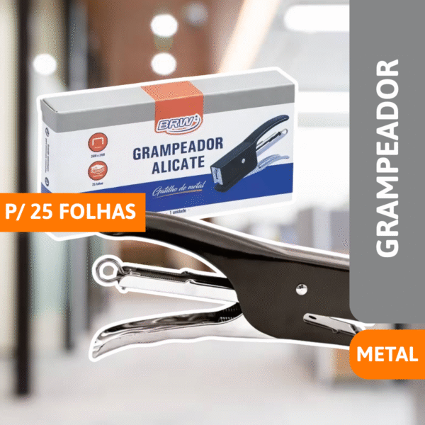 Grampeador de Metal Alicate P/ 25 Folhas - BRW - Imagem 2