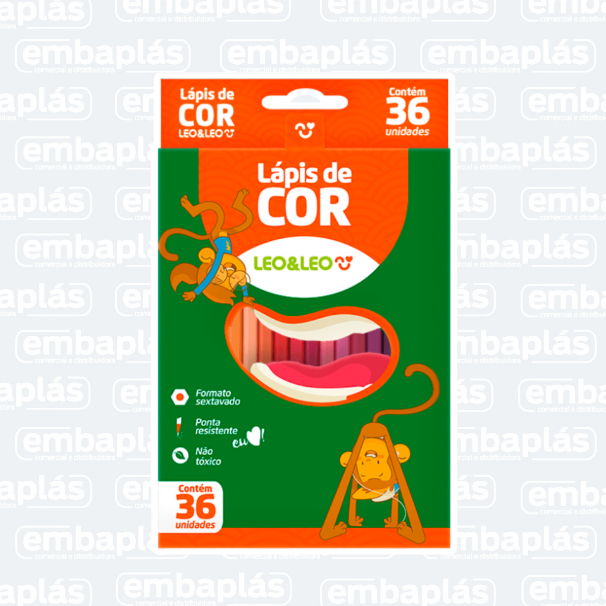 Lápis De Cor 36 Cores Resina Sextavado - LEONORA