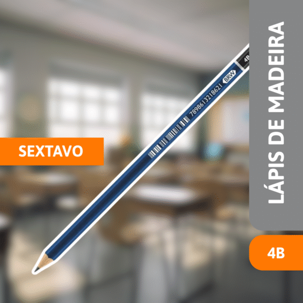 Lápis 4B De Madeira Sextavo - BRW - Imagem 2