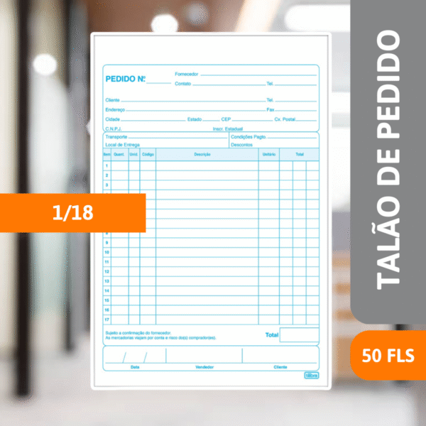 Talão de Pedido 1/18 50 Fls 2 Vias - TILIBRA - Imagem 2