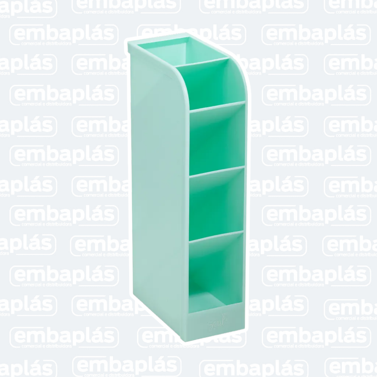 Organizador Plástico Vertical 5 Div. Verde Pastel - BRW