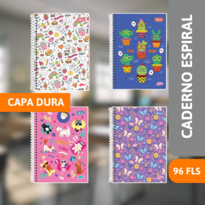 Caderno Capa Dura Espiral 1/4 96 Fls D+ Fem - TILIBRA