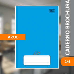 Caderno Brochura Capa Dura 1/4 48 Fls D+ Az - TILIBRA