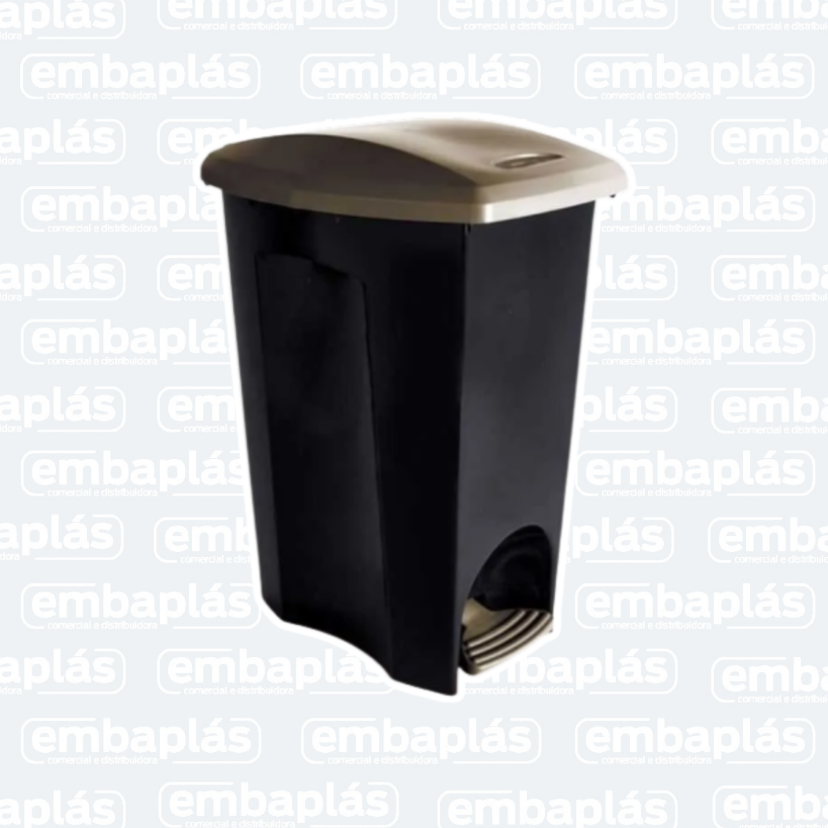 Lixeira E-Black C/ Pedal 30 Lts - PLASÚTIL