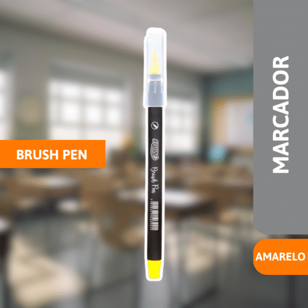 Marcador Brush Pen amarelo - BRW - Imagem 2