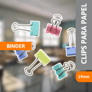 Clips Para Papel Binder Colorido 19mm - LEONORA