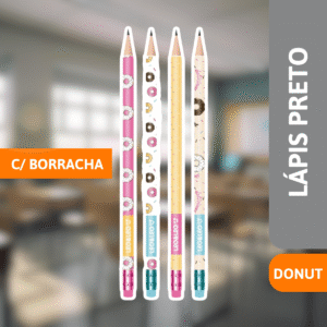 Lápis Preto Redondo C/ Borracha Donut - LEONORA